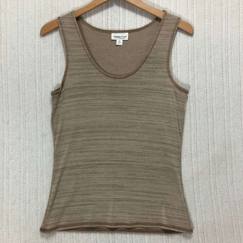 Coldwater Creek Tank Top Womens S Brown Sleeveless Knit Casual Layering Top
